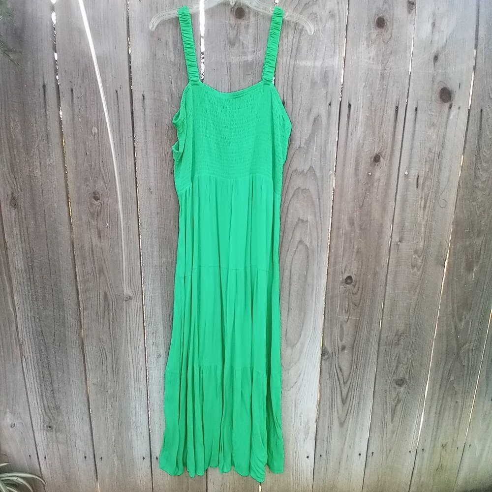 JOLIE & JOY BY FCT DRESS WIMENS SIZE 3X GREEN PULLOVER SLEEVELES KEYHOLE BACK